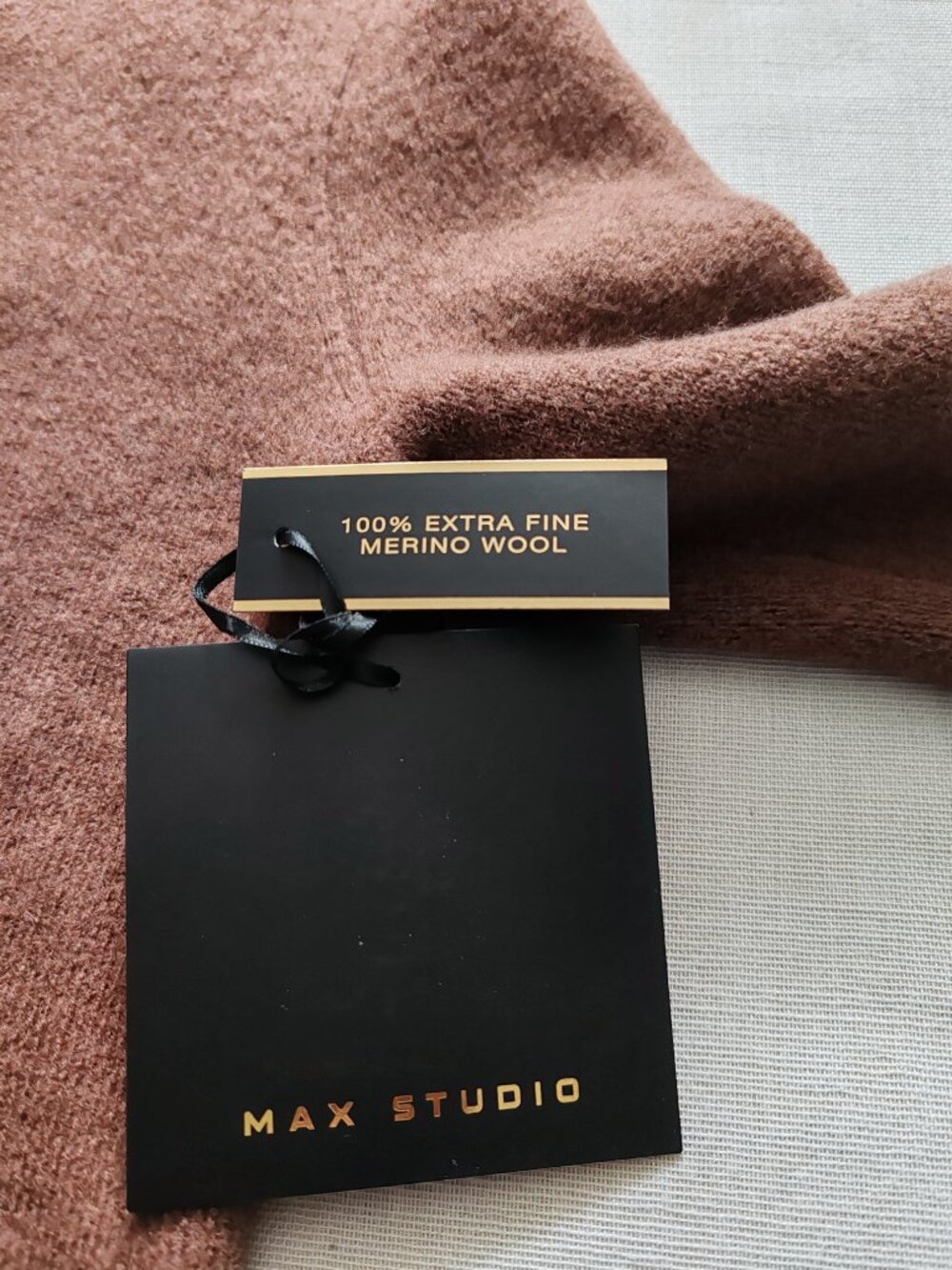 Max Studio Brown V-Neck Ribbed Sweater - Picture 10 of 10